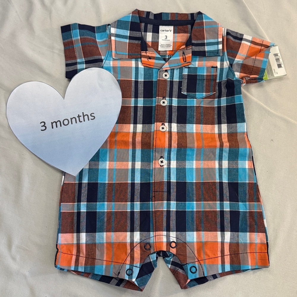 Carter's - NWT  - short sleeve summer romper. Size 3 months